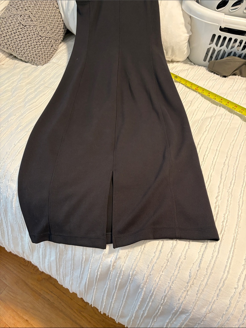 Athleta Black Sleeveless Ribbed Midi Dress - Picture 8 of 9